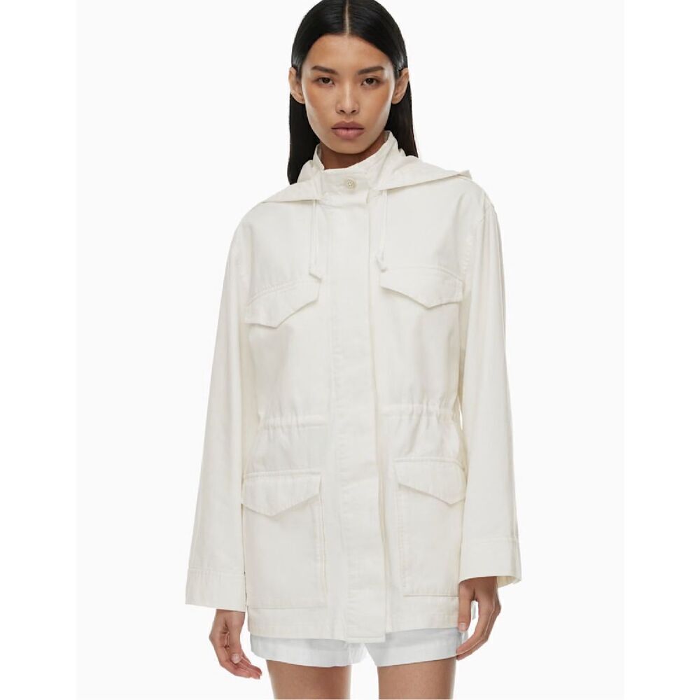 The Group Babaton White Military Utility Nook Jacket Size Small Pockets Button U